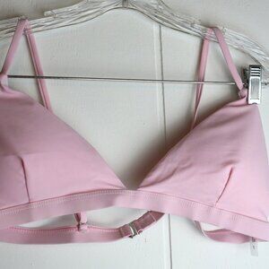 Womens XL Shein Pink Padded Bikini Top Swimming Suit Piece Adjustable Halter
